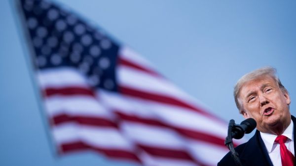 US President Donald Trump speaks at a "Great American Comeback" rally in Fayetteville, North Carolina, on September 19, 2020. Brendan Smialowski / AFP