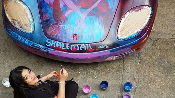 Sharbatly, a pioneer of the “Moving Art” school, is widely known for her style of painting on cars. (Instagram)