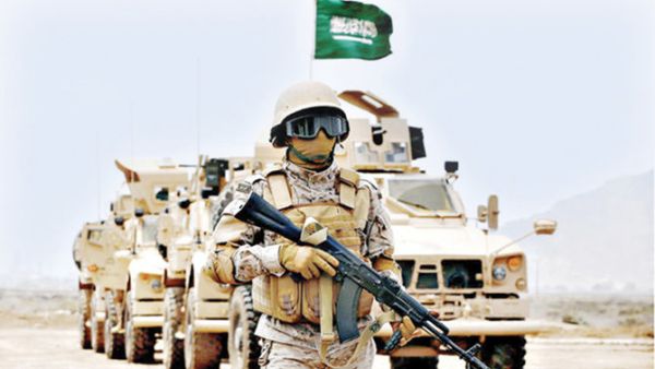 An Arab coalition soldier patrolling the Saudi border with Yemen. (File/AFP)