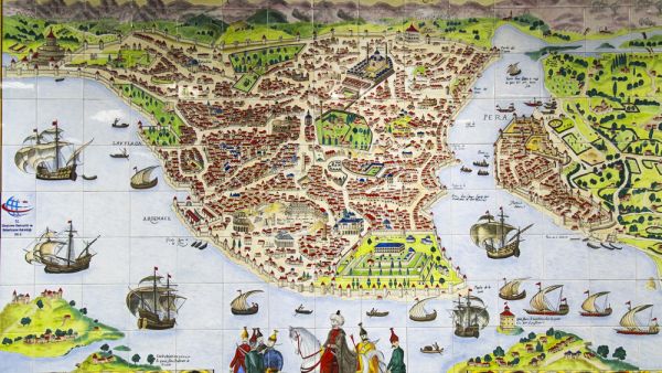 Miniature that shown in Marmaray, describe old Istanbul with Bosphorus and Golden Horn During Era of Ottoman. (Shutterstock/ File Photo)