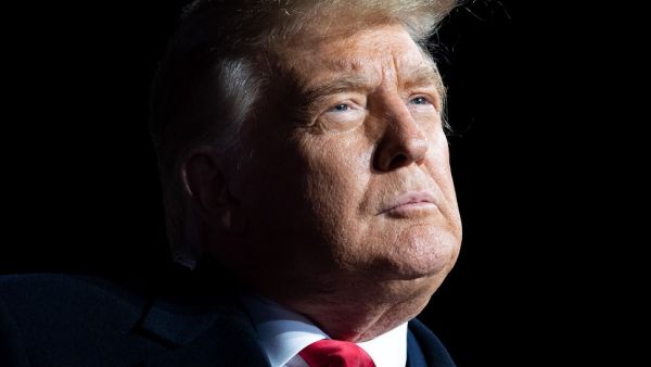 US President Donald Trump addresses supoorters during a Make America Great Again rally as he campaigns at Erie International Airport in Erie, Pennsylvania, October 20, 2020. SAUL LOEB / AFP