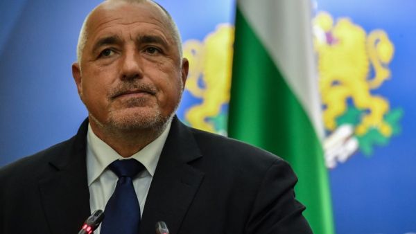 In this file photo taken on April 24, 2018 Prime Minister of Bulgaria Boiko Borisov addresses a press conference at the end of the high-level quadrilateral meeting Romania-Bulgaria-Greece-Serbia at the Victoria Palace, the Romanian Government headquarters in Bucharest. AFP