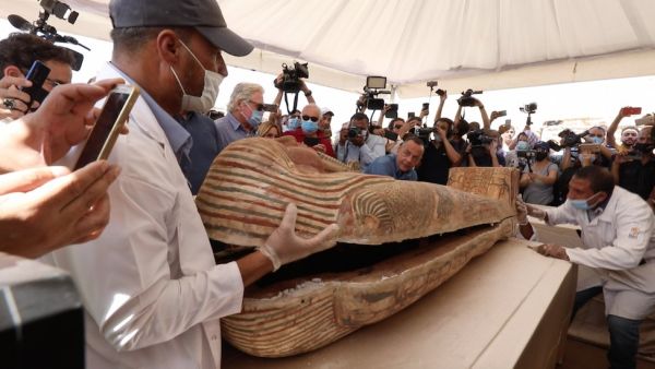 59 sealed sarcophagi and numerous other objects at the ancient necropolis of Saqqara  (Twitter)