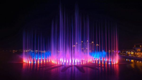 'The Palm Fountain', Palm Jumeirah's latest waterfront attraction, will attempt to break a Guinness World Records. (Twitter)