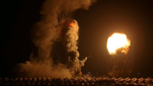 Israeli occupation warplanes target a Palestinian agricultural land, southern Gaza  Strip (Twitter)