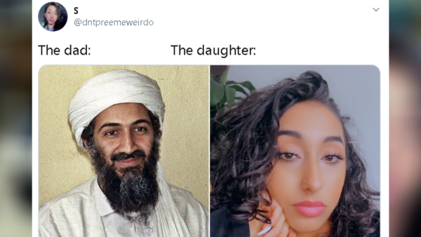 Only last month did Bin Laden's Swiss-national niece endorse Donald Trump and QAnon conspiracy theory. (Twitter: @dntpreemeweirdo)  'Baby Bin Laden': The Terrorist's Daughter Takes on Social Media and Strongly Bashes Trolls