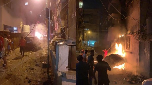 A diesel tank exploded in a bakery in Beirut's Tariq al-Jadida neighborhood. (Twitter)