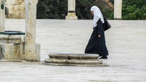 she performed the Friday prayer on Mount of Olives overlooking the Old City of Jerusalem. ((Shutterstock/ File Photo))