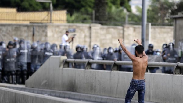 The protest comes amid anger in the Islamic world over French President Emmanuel Macron's defence earlier this month of the right to publish cartoons of the Prophet Mohammed. JOSEPH EID / AFP
