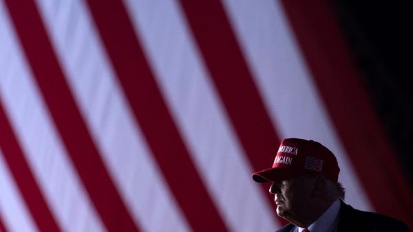 US President Donald Trump leaves after speaking during a Make America Great Again rally at Miami-Opa Locka Executive Airport in Opa Locka, Florida on November 2, 2020. Brendan Smialowski / AFP