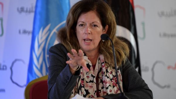 UN acting envoy to Libya Stephanie Williams speaks during a press conference in the Tunisian capital Tunis on November 11, 2020, following 2 days of talks, hosted by the UN on the Libyan conflict. The delegates "reached a preliminary roadmap for ending the transitional period and organising free, fair, inclusive and credible presidential and parliamentary elections," Williams told journalists. After years of conflict sparked by a 2011 NATO-backed uprising, Libya has two rival administrations backed by various armed groups and foreign powers. Fethi Belaid / AFP UN acting envoy to Libya Stephanie Williams speaks during a press conference in the Tunisian capital Tunis on November 11, 2020, following 2 days of talks, hosted by the UN on the Libyan conflict. The delegates "reached a preliminary roadmap for ending the transitional period and organising free, fair, inclusive and credible presidential and parliamentary elections," Williams told journalists. After years of conflict sparked by a 2011 NATO-backed uprising, Libya has two rival administrations backed by vario