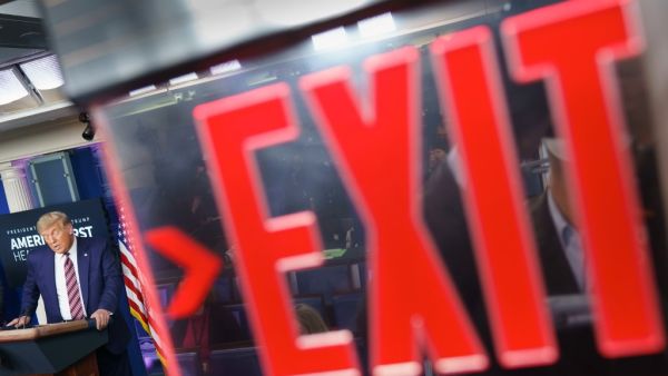 A November 20, 2020 photo shows US President Donald Trump as he speaks on lowering prescription drug prices in the Brady Briefing Room of the White House in Washington, DC. Trump came his closest yet to admitting election defeat on November 23, 2020 after the government agency meant to ease Joe Biden's transition into the White House said it was finally lifting its unprecedented block on assistance. MANDEL NGAN / AFP