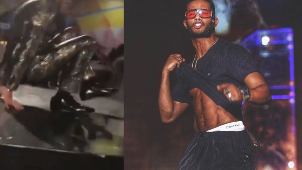 محمد رمضان يتعرض لسقوط قوي على المسرح...والجمهور "خلي إسرائيل تنفعك"!