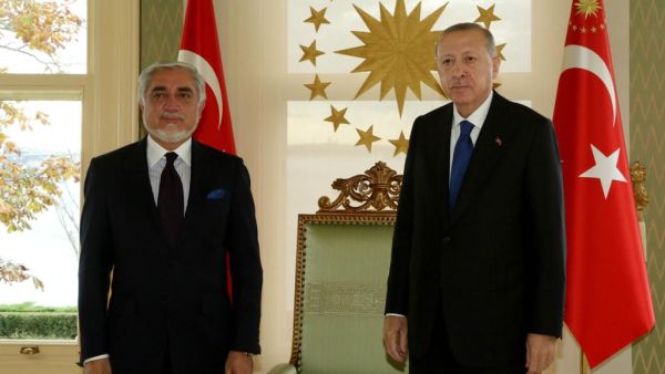 The head of Afghanistan’s High Council National Reconciliation With Turkey's president. (Twitter)