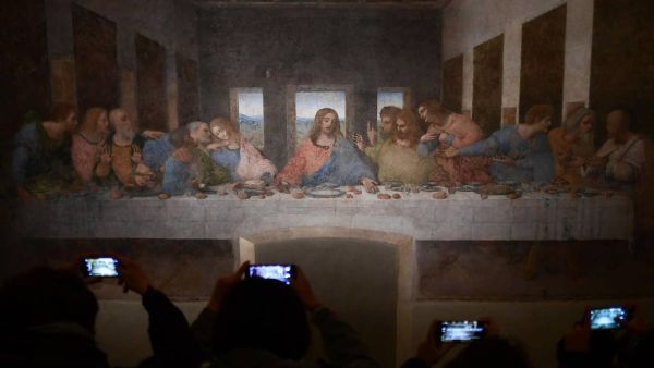 This 15th century mural is Da Vinci’s visual interpretation of the last "supper" between Jesus and his disciples — an event documented in the Gospels of the Bible. (AFP)