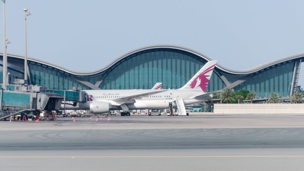Aircraft airline Qatar at the airport. Preparing the aircraft for departure.(Shutterstock/ File Photo)
