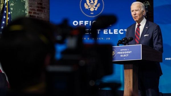 President-elect Joe Biden announces members of his climate and energy appointments at the Queen theater on December 19, 2020 in Wilmington, Delaware. Secretary of Interior nominee, Congresswoman Deb Haaland, is the first Native American nominated to the presidential cabinet. Joshua Roberts/Getty Images/AFP JOSHUA ROBERTS / GETTY IMAGES NORTH AMERICA / Getty Images via AFP