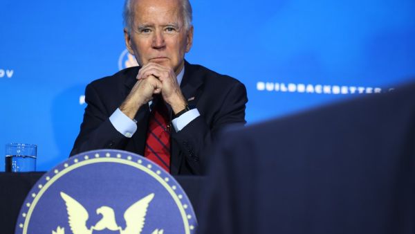 U.S. President-elect Joe Biden attends the announcement of the members of his health team, including his pick for secretary of Health and Human Services Xavier Becerra, at the Queen Theater December 08, 2020 in Wilmington, Delaware. CHIP SOMODEVILLA / GETTY IMAGES NORTH AMERICA / Getty Images via AFP