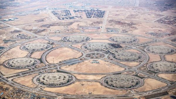 This picture taken on March 13, 2020 shows an aerial view of ongoing construction development at Egypt's "New Administrative Capital" megaproject, some 45 kilometres east of Cairo. (AFP)