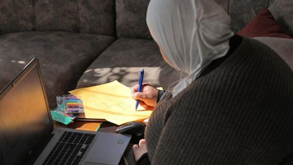 Nabila, a 24-year-old Syrian refugee, finds her calling in raising awareness of early marriage and gender-based violence through animation (Photo courtesy of CARE International in Jordan)