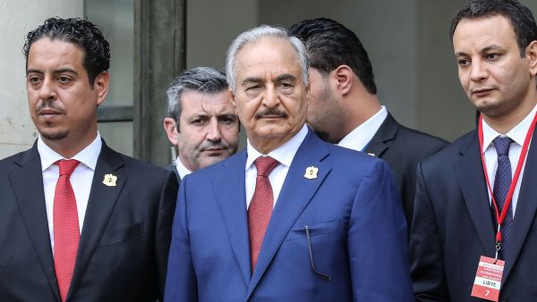 Libya Chief of Staff, Marshall Khalifa Haftar (C) in Paris, France on 29 May 2018 [LUDOVIC MARIN/AFP/Getty Images]