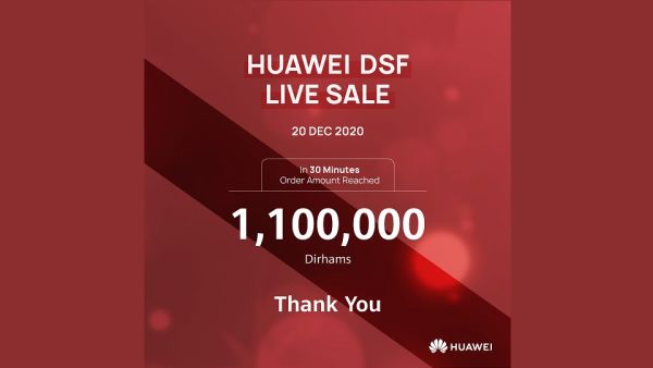 Huawei Celebrates DSF With Its Online Live Sale Event Orders Reaching 1,100,000Dh Orders in Just 30 Minutes