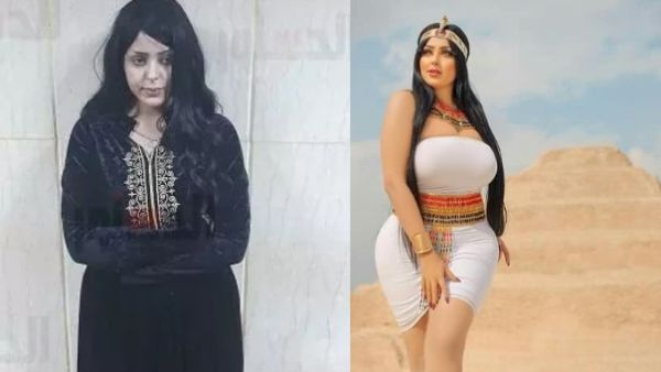the model, who ignited outrage online for wearing provocative Pharaonic-styled clothing in the shoot. (Twitter)