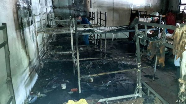 حريق بمركز إيواء للمهاجرين في البوسنة/ أرشيفية