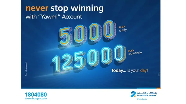 Burgan Bank Announces Names of the Daily Lucky Winners of Yawmi Account Draw