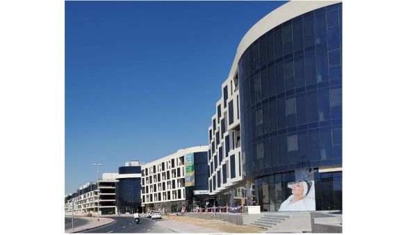 The exterior view of the Multaqa Avenue, Mirdif Hills project. Mirdif Hills’ Upcoming Commercial Hub Al Multaqa Avenue 95% Complete