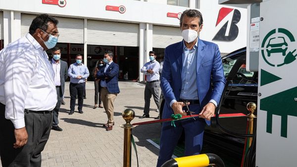 During the event Bridgestone Pioneers Installation of Electric Vehicle Chargers at Key Tyres Store in Middle East and Africa