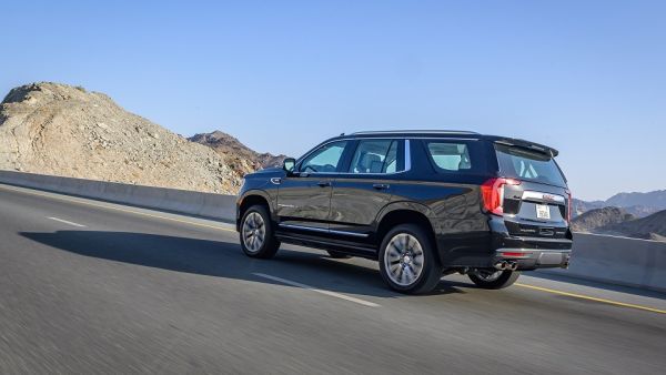The Denali’s trademark Galvano chrome grille which is larger and more detailed than ever before The 2021 Yukon Denali - A Journey to Greatness on the UAE Roads