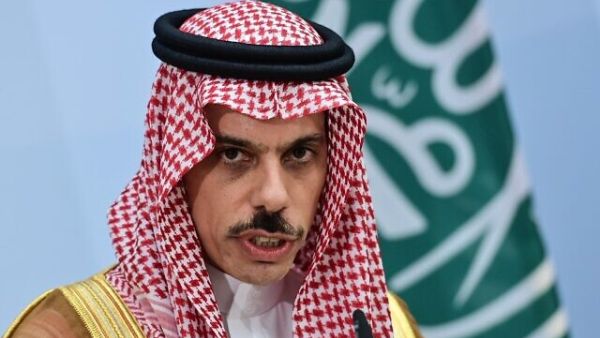 Saudi Foreign Minister Prince Faisal bin Farhan attends a joint press conference with German Foreign Minister Heiko Maas in Berlin on August 19, 2020. (John MacDougall/Pool/AFP) Saudi Foreign Minister Prince Faisal bin Farhan