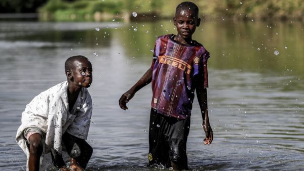 Playin in water in Sudan
