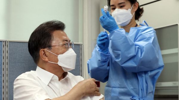 South Korean President Moon Jae-in takes AstraZeneca vaccine