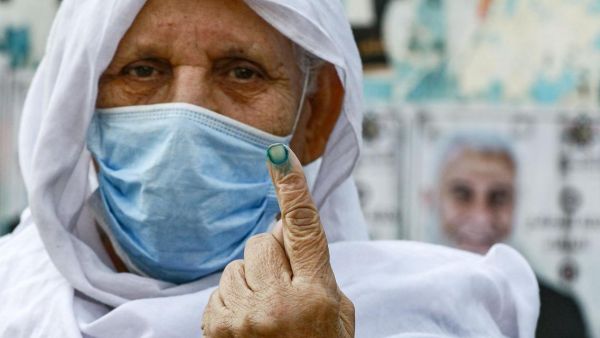 'I did it' she says as she comes out of the polling station in Jordan