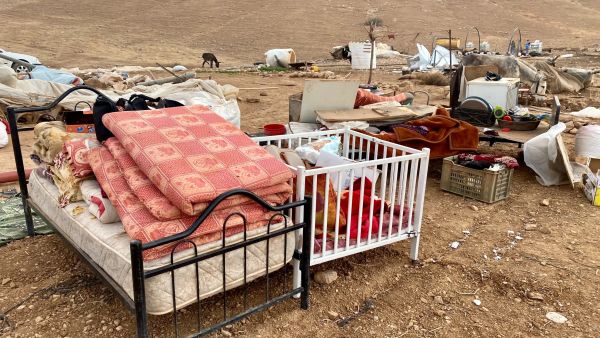 Some of the belongings of the Palestinian villagers of Humsa