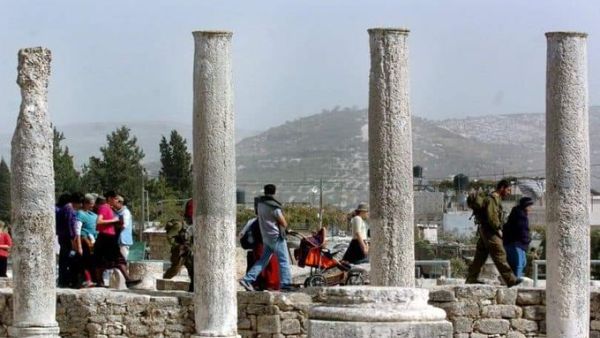 Israeli settlers frequently raid Palestinian archaeological site (twitter file photo) 