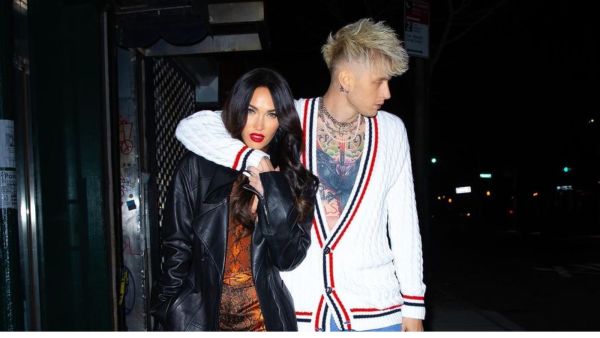  Megan Fox Looks Cozy Next To Punk Rock Beau Machine Gun Kelly as They Attend the UFC 260 Event in Las Vegas