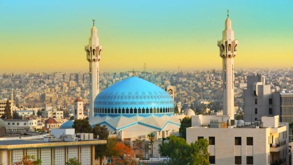 A view of the King Abdullah Mosque in Amman 