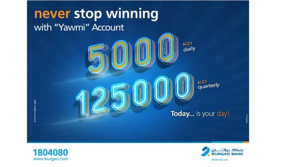 Burgan Bank Announces Names of the Daily Lucky Winners of Yawmi Account Draw