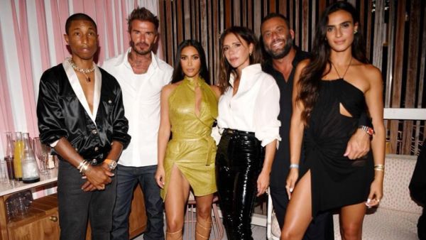 The KKW Beauty founder took time to pose with celebrity attendees like singer Maluma The KKW Beauty founder took time to pose with celebrity attendees like singer Maluma