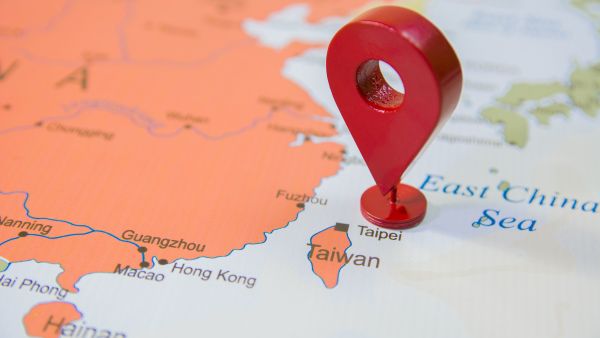 Taiwan on the map