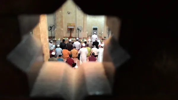 Muslims performing Friday prayer in the mosque
