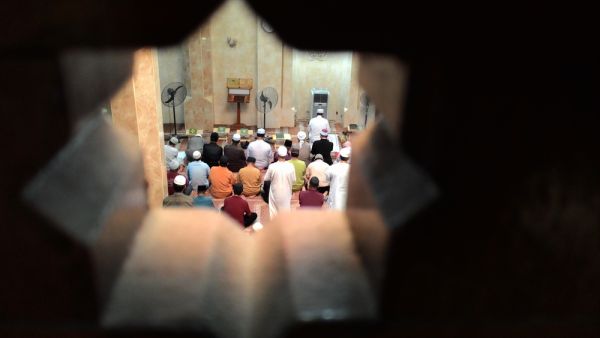 Muslims performing Friday prayer in the mosque