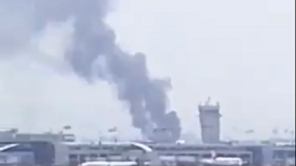 حريق قرب مطار بن غوريون