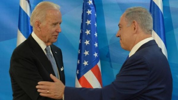 رئيس الوزراء الإسرائيلي، بنيامين نتنياهو والرئيس الأمريكي، جو بايدن
