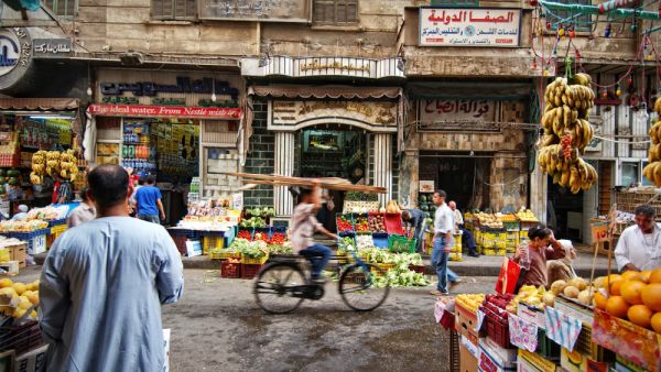Store fruits and vegetables on a street in Cairo