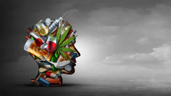 Drug addiction concept