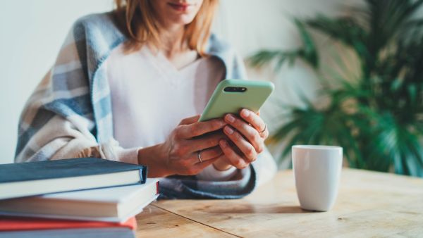 woman using phone